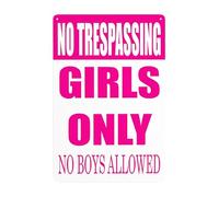 Funny Girls Bedroom Sign No Trespassing Girls Only Wall Decor No Boys Allowed Bedroom Door Metal Tin Sign 8x12 Inch