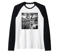 Funny Girls Boys 6 7 Alien Cat Selfie UFO Meme Six Seven 67 Raglan Baseball Tee