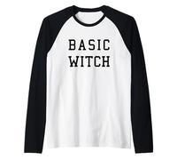 Funny Girls Halloween Costume Basic Witch Clothing Raglan Baseball Tee
