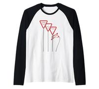 Funny give Way Road Traffic Sign Raglan Baseball Tee