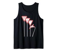 Funny give Way Road Traffic Sign Tank Top
