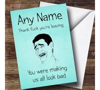Funny Glad You're Leaving/New Job Personalised Card - Personalised Congratulations On Your New Job Card, Sorry You're Leaving
