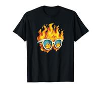 Funny Glasses with Fire and Flames Costume T-Shirt