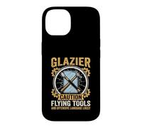 Funny Glazier Caution Flying Tools Glass Worker Case for iPhone 14