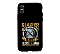 Funny Glazier Caution Flying Tools Glass Worker Case for iPhone X/XS
