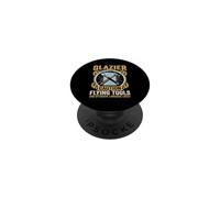 Funny Glazier Caution Flying Tools Glass Worker PopSockets Adhesive PopGrip