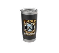 Funny Glazier Caution Flying Tools Glass Worker Stainless Steel Insulated Tumbler