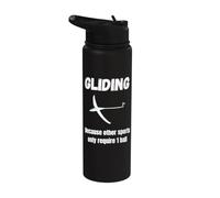 Funny Glider Pilot Quote Thermals Gliding Flying Sailplane Stainless Steel Insulated Water Bottle