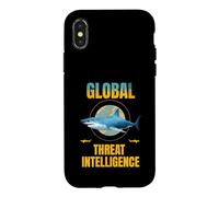 Funny Global Threat Intelligence Shark Vintage Case for iPhone X/XS