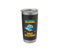 Funny Global Threat Intelligence Shark Vintage Stainless Steel Insulated Tumbler