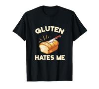 Funny Gluten Hates Me Gluten Free Snacks Gluten Intolerance T-Shirt