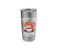 Funny Gnome One Fights Alone Support Design COPD Awareness Stainless Steel Insulated Tumbler