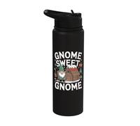 Funny Gnome Pun Christmas Home Sweet Home Stainless Steel Insulated Water Bottle