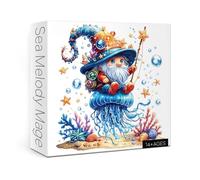 Funny Gnome Puzzles for Adults 1000 Pieces, Wonderful Ocean Jellyfish Art Jigsaw Puzzles, Fantasy Aesthetic Impossible Hard Difficult Challenging Puzzle