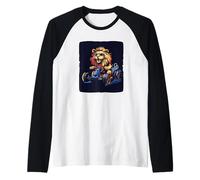Funny Go Kart Lion Ready for a Fast Ride Raglan Baseball Tee