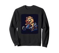 Funny Go Kart Lion Ready for a Fast Ride Sweatshirt