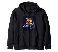 Funny Go Kart Lion Ready for a Fast Ride Zip Hoodie