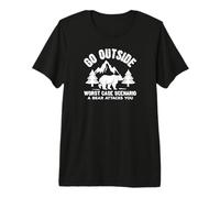 Funny - Go Outside Worse Case Scenario A Bear Attacks Premium T-Shirt