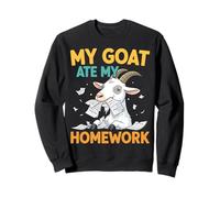 Funny Goat Ate My Homework Farm Animal Student Teacher Humor Sweatshirt