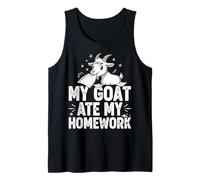 Funny Goat Ate My Homework Farm Animal Student Teacher Humor Tank Top