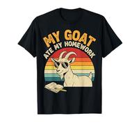 Funny Goat Ate My Homework Vintage Farm Animal Retro Humor T-Shirt