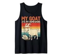 Funny Goat Ate My Homework Vintage Farm Animal Retro Humor Tank Top