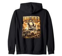 Funny Goat Farmer Unbothered Like My Goats Hobby Farm Zip Hoodie
