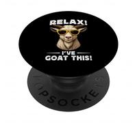 Funny Goat Farming Farmer Joke Goat Pun Relax I've Goat This PopSockets Adhesive PopGrip