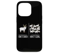 Funny Goat How It Started How Its Going Farm Herd Humor Goat Case for iPhone 13 Pro