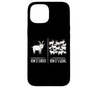 Funny Goat How It Started How Its Going Farm Herd Humor Goat Case for iPhone 15
