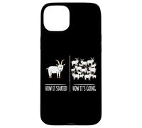Funny Goat How It Started How Its Going Farm Herd Humor Goat Case for iPhone 15 Plus