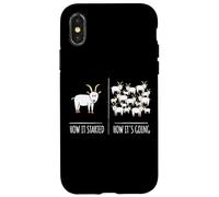 Funny Goat How It Started How Its Going Farm Herd Humor Goat Case for iPhone X/XS