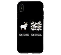 Funny Goat How It Started How Its Going Farm Herd Humor Goat Case for iPhone XS Max