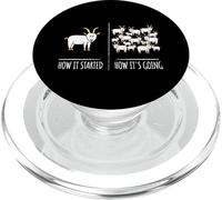 Funny Goat How It Started How Its Going Farm Herd Humor Goat PopSockets PopGrip for MagSafe