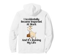 Funny Goat I Accidentally Became Important at Work Office Pullover Hoodie