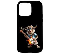 Funny Goat Rocker Playing Electric Guitar Musician Case for iPhone 15 Pro Max