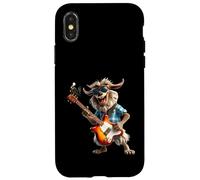 Funny Goat Rocker Playing Electric Guitar Musician Case for iPhone X/XS