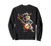 Funny Goat Rocker Playing Electric Guitar Musician Sweatshirt