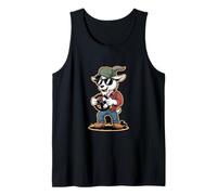 Funny Goat Trucker Farmer Steering Wheel Tank Top