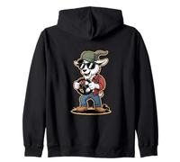 Funny Goat Trucker Farmer Steering Wheel Zip Hoodie
