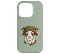 Funny Goat Wearing Beanie Cool Farm Animal Case for iPhone 14 Pro