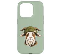 Funny Goat Wearing Beanie Cool Farm Animal Case for iPhone 15 Pro