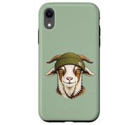 Funny Goat Wearing Beanie Cool Farm Animal Case for iPhone XR