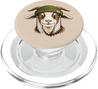Funny Goat Wearing Beanie Cool Farm Animal PopSockets PopGrip for MagSafe