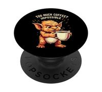 Funny Goblin Coffee Lover Too Much Caffeine Impossible PopSockets Adhesive PopGrip