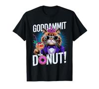 Funny Goddammit Donut Princess Cat Glasses Retro Men Women T-Shirt