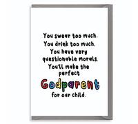 Funny Godparent Proposal Card Christening Announcement Rude Humour Will You Be My Godparent CHRIST03