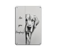 Funny Golden Are You Pooping Poster, Black And White Golden Wall Art Print, Humorous Farm Animal Toilet Decor Retro Poster Metal Tin Sign Chic Art Retro Iron Painting Bar People Cave Cafe Family