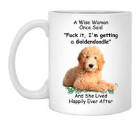 Funny Golden Goldendoodle Dog Mom Gifts for Women Puppy Lovers Mother's Day 2025 A Wise Woman Once Said Coffee Mug with Fun Quotes Ceramic Cup White 11oz