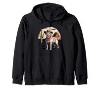Funny Golden Labrador Retriever Cowboy Alien UFO Desert Zip Hoodie